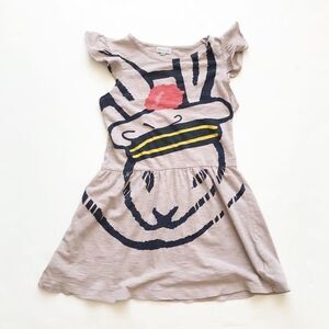 Little PAUL & JOE gray bunny print dress EUC 10A